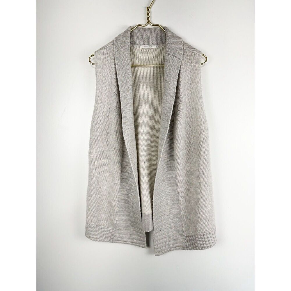 Duffy Cardigan Womens Cream Sz Small  Cashmere Vest Open Front Draped Sleeveless